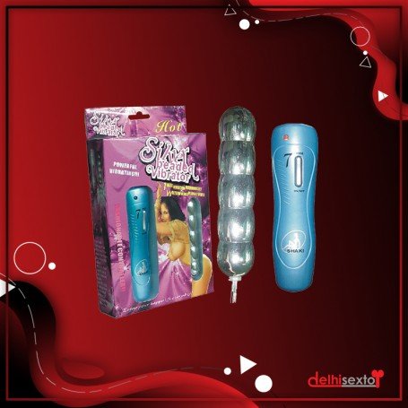 Silver Beaded Anal Vibrator-BIG AD-011