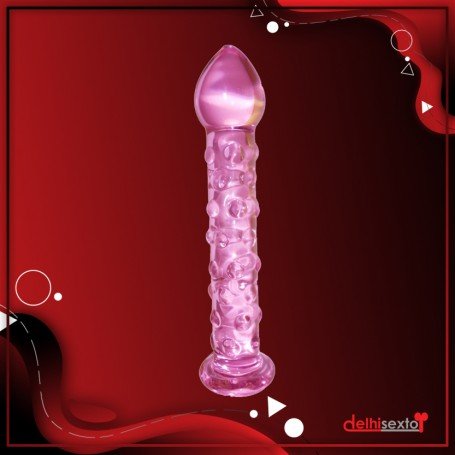 Dotted Purple Glass Dildo GD-006