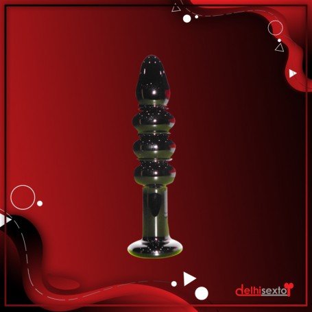 Black Beaded Glass Dildo Sex Toy GD-005
