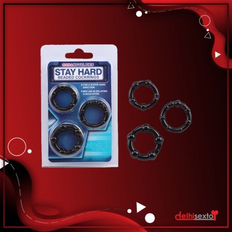 Stay Hard Beaded Cockrings CR-020