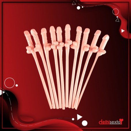Pack of Ten Willy Straws Blow me KP-001
